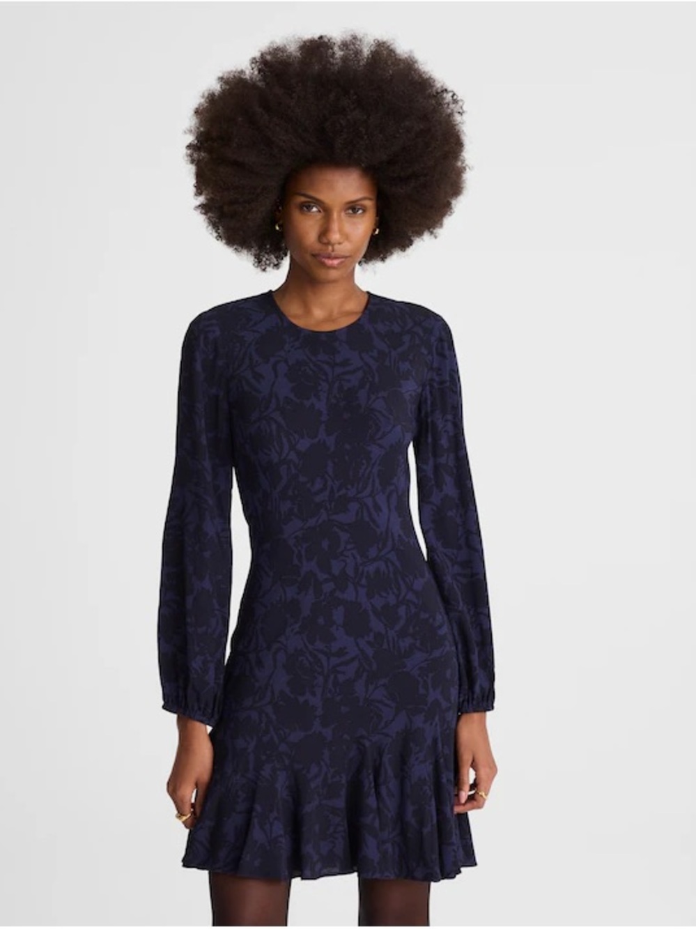 Madewell Puff-Sleeve Flare Mini Dress Size 0 NWT